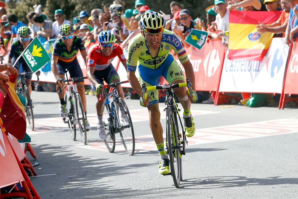 Rafal Majka (Tinkoff-Saxo) drives to the finish line of stage 7.