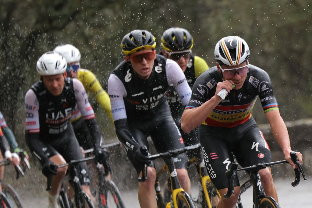 Remco Evenepoel (Soudal Quick-Step) gets ready to attack on the final climb
