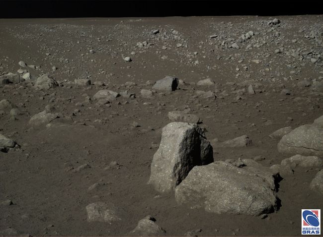 An image from Mare Imbrium taken by the PCAM on Yutu-1.
