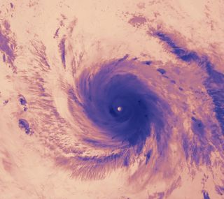 An instrument aboard NASA-NOAA's Suomi NPP satellite captured this thermal image of Hurricane Maria on Sept. 20, 2017, at 2:12 a.m. EDT, when the storm's eye was just east of the U.S. Virgin Islands.