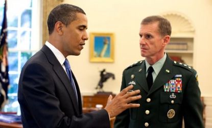 Barack Obama and Stanley McChrystal.