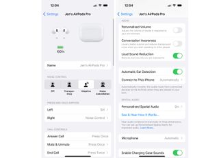 AirPods Settings on iOS.