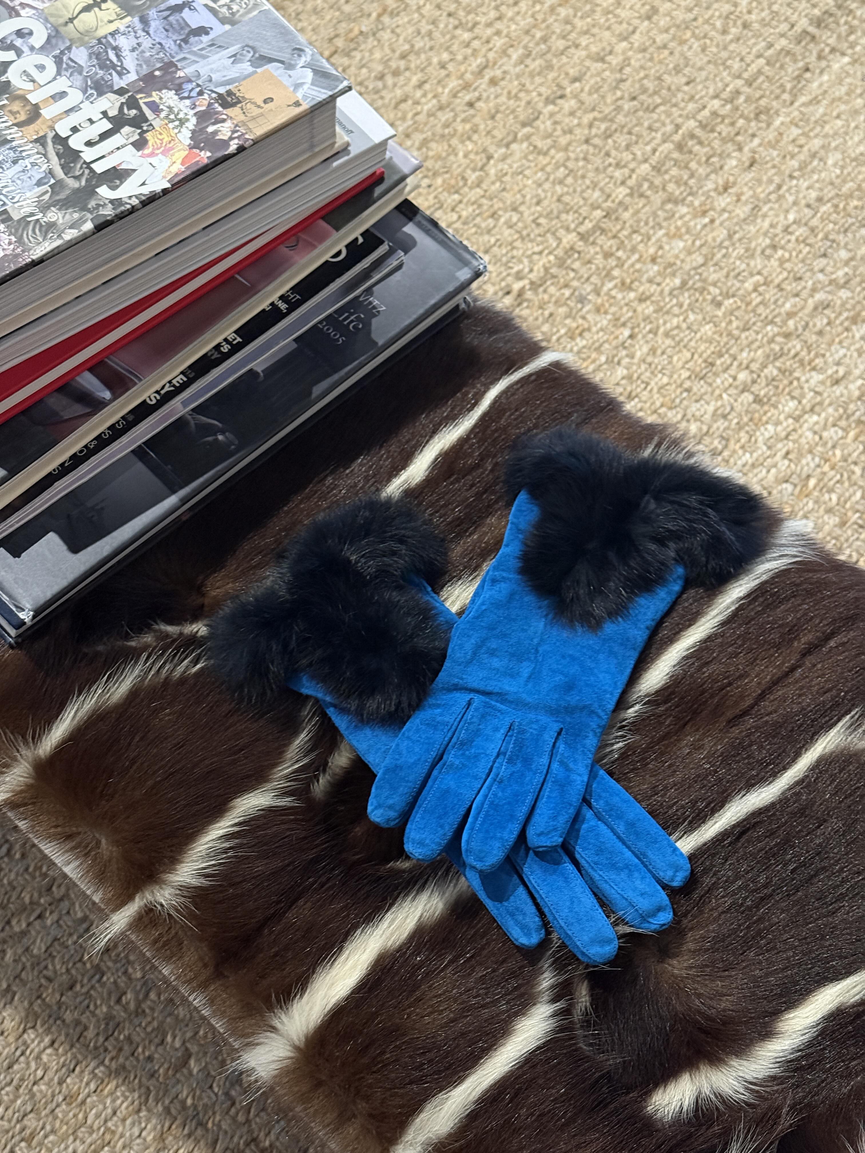 blue statement gloves