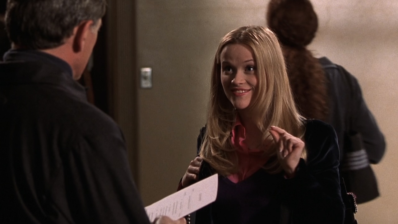 Elle Woods delivering her resume in Legally Blonde