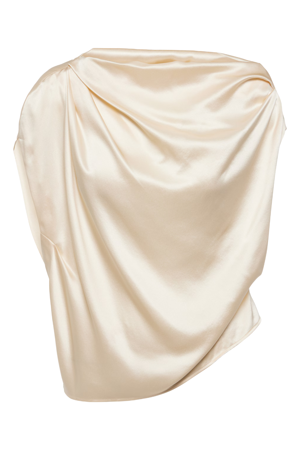 Draped Silk Satin Top