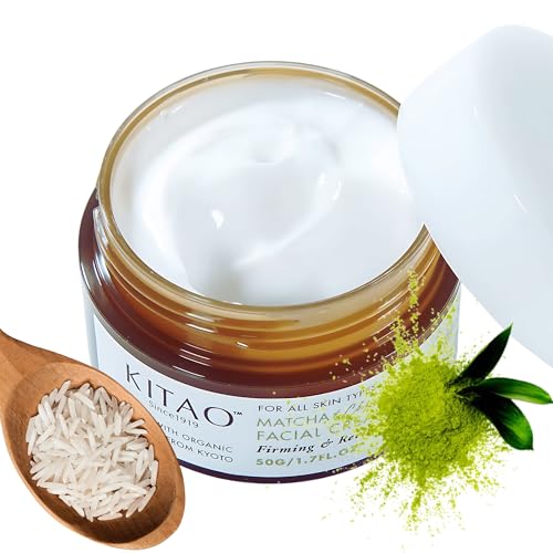 Kitao Organic Face Cream for Women &amp;amp; Men, Anti Aging Night Cream for Face With Matcha, Shea Butter, Retinol, Vitamin C &amp;amp; E; Collagen Face Cream &amp;amp; Facial Moisturizing Cream Japanese Skincare 1.7fl Oz