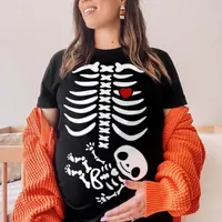 Halloween Pregnant Skeleton Shirt&nbsp; - Etsy | £22.49