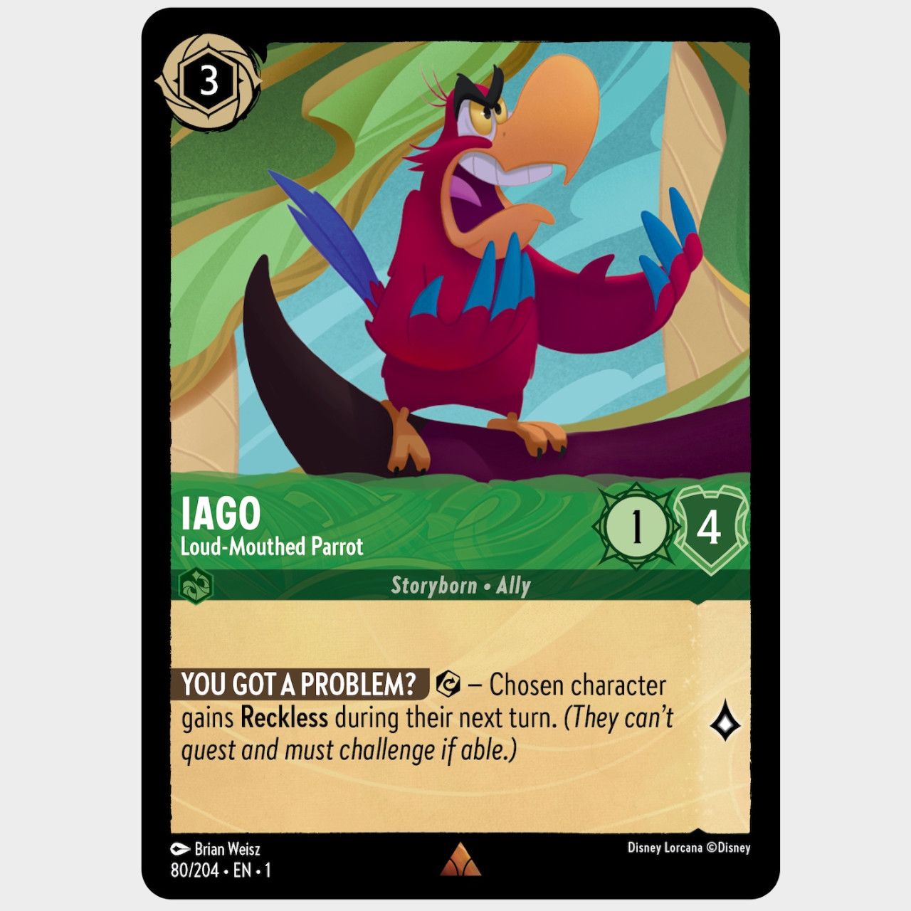 Disney Lorcana cards on a plain background