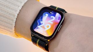 Close up of the Motorola Moto Watch Fit smartwatch