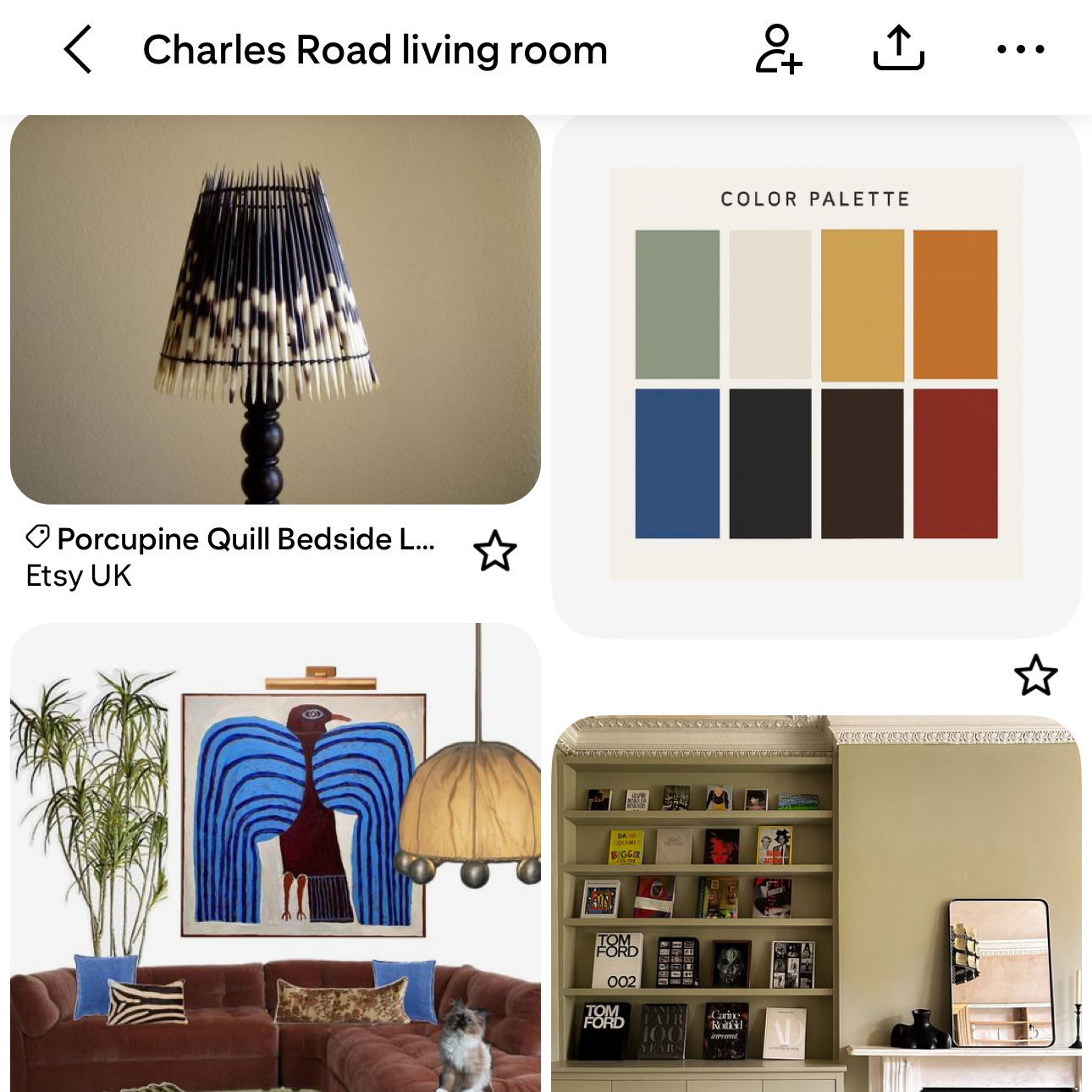 moodboard of images for a living room