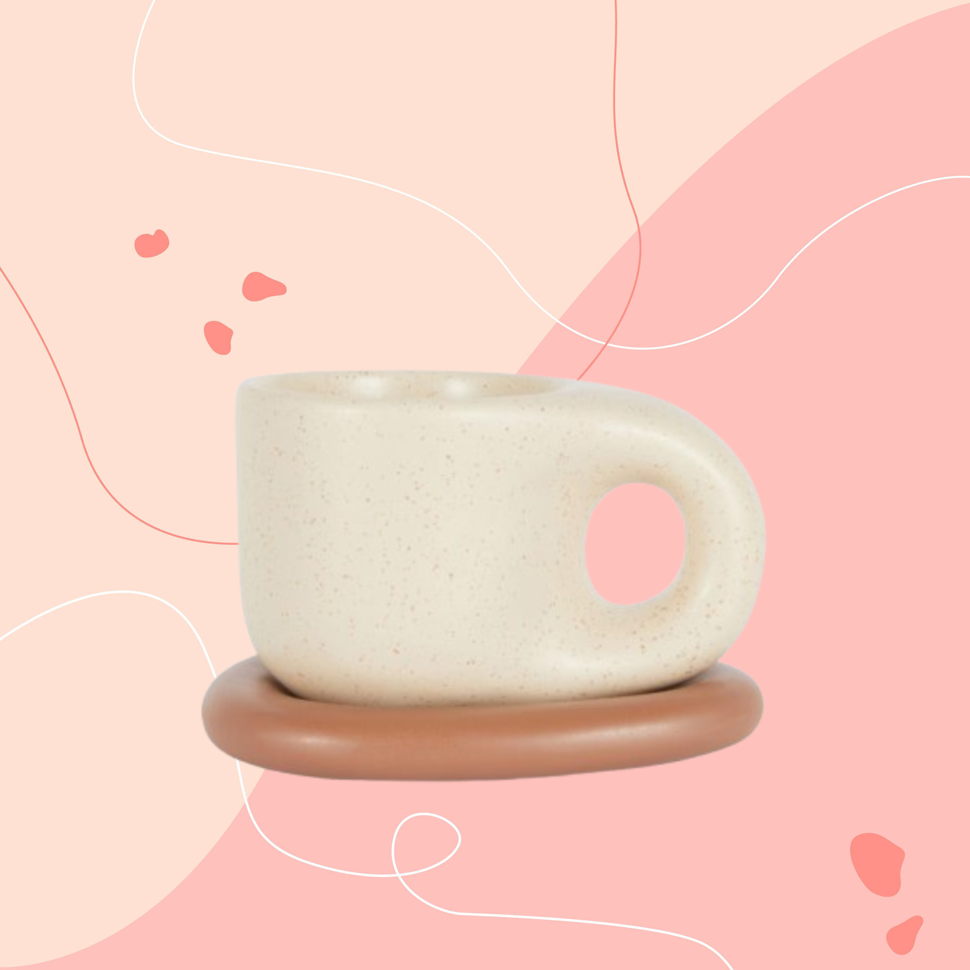 Drip Glaze Cup and Saucer