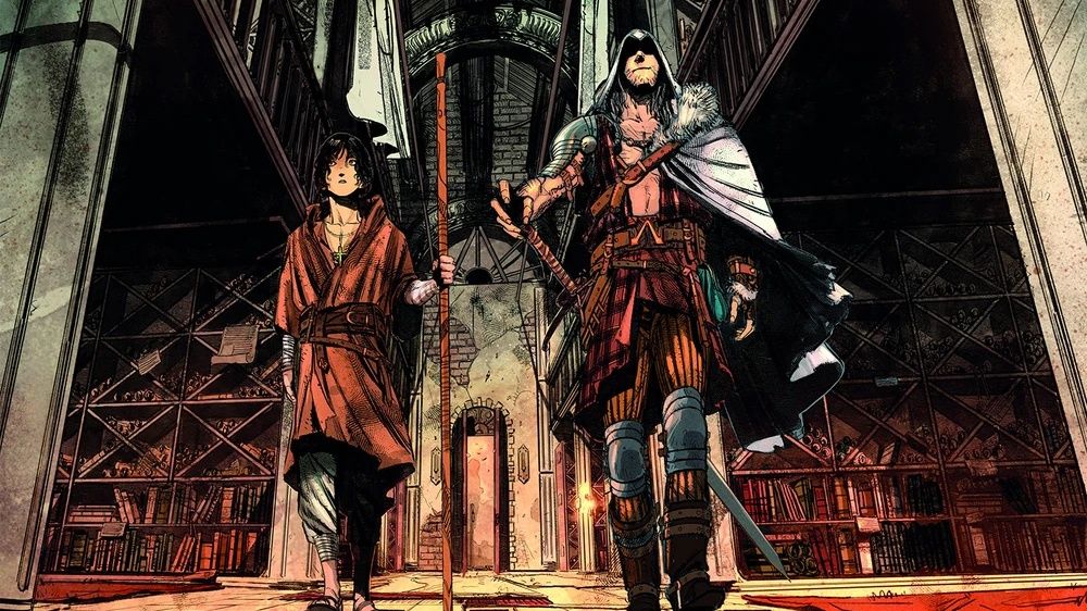 An image of the front cover of the Assassin&#039;s Creed: Valhalla—The Converts comic book.