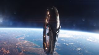 Does space travel in the MCU make any sense? image shows Q Ship from Marvel Cinematic Universe