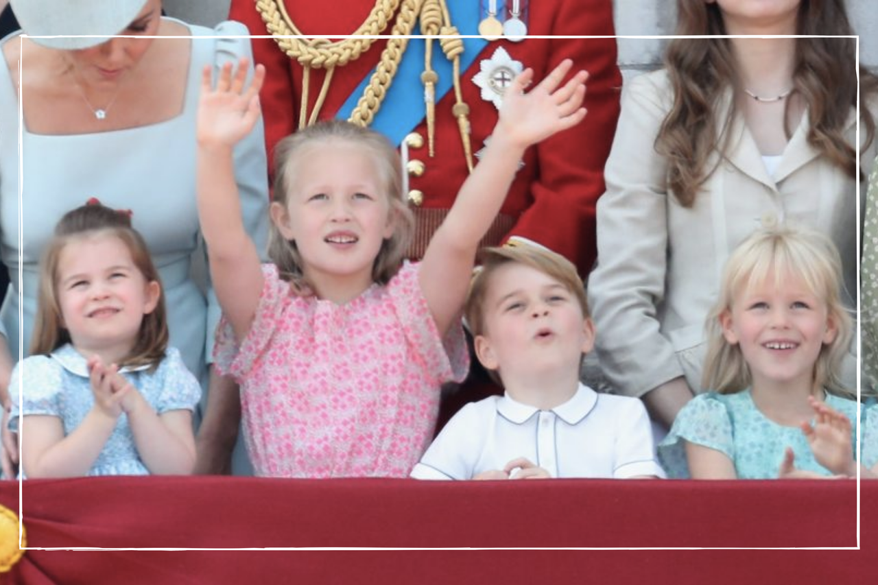 a collage showing the Queen&#039;s great grandchildren