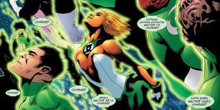 Arisia flies with her fellow Lanterns dc comics