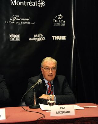 President of the UCI Pat McQuaid talks about Canada as a possible 2015 road Worlds host.