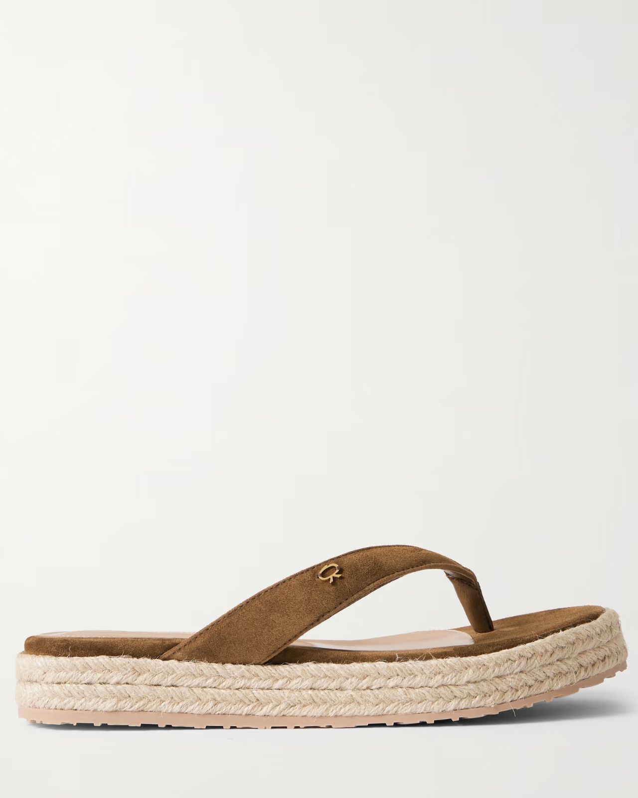 Gianvito Rossi Embellished suede platform espadrille flip flops