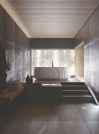 Wellness bathroom with freestanding tub
