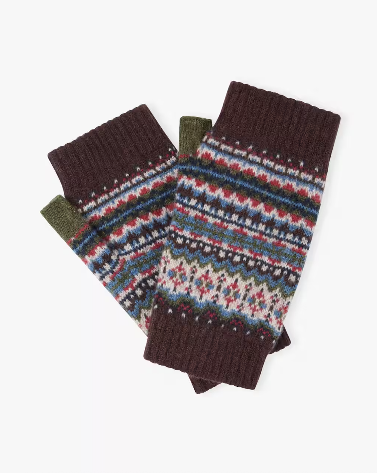 Brora, Women's Cashmere Fair Isle Wristwarmers