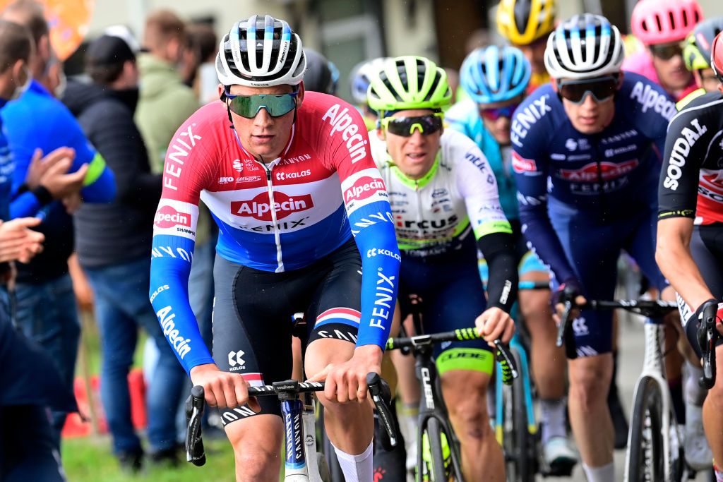 LIEGE BELGIUM OCTOBER 04 Mathieu van der Poel of The Netherlands and Team AlpecinFenix during the 106th Liege Bastogne Liege 2020 Men Elite a 257km race from Liege to Liege LBL classiquesardennes on October 04 2020 in Liege Belgium Photo by Peter de Voeght PoolGetty Images