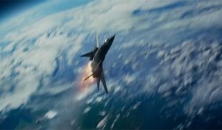 Blackbird X-Men Dark Phoenix flying into space
