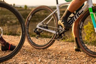 Image shows gravel bike equipped with updated SRAM Force AXS 1x groupset