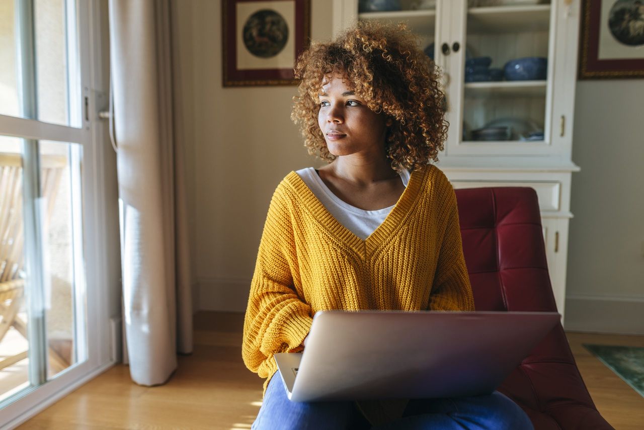 young woman on laptop