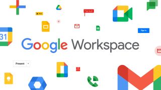 Et bilde av Google Workspace-logoen blant diverse Google-applogoer