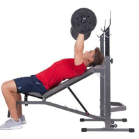 Body Champ Two Piece Set Olympic Weight Bench with Squat Rack