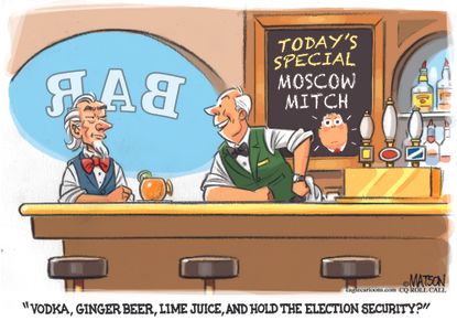Political Cartoon U.S. Moscow Mitch Election Security
