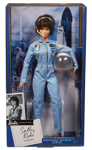 Mattel’s Barbie Inspiring Women Series Sally Ride doll as seen packaged for sale at Target stores and Barbie.com beginning Sept. 1, 2019.
