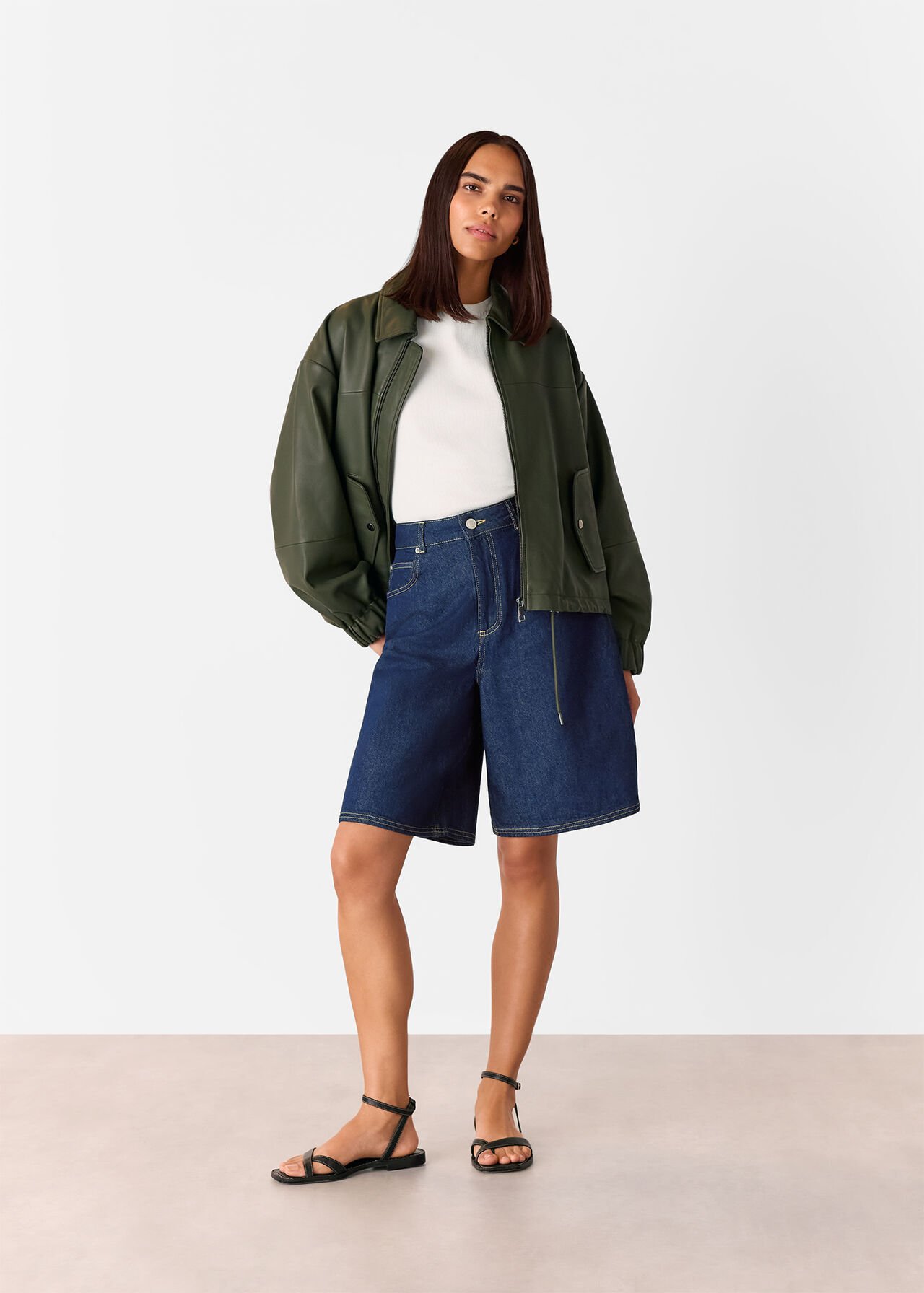 Dark Denim Authentic Knee Length Short