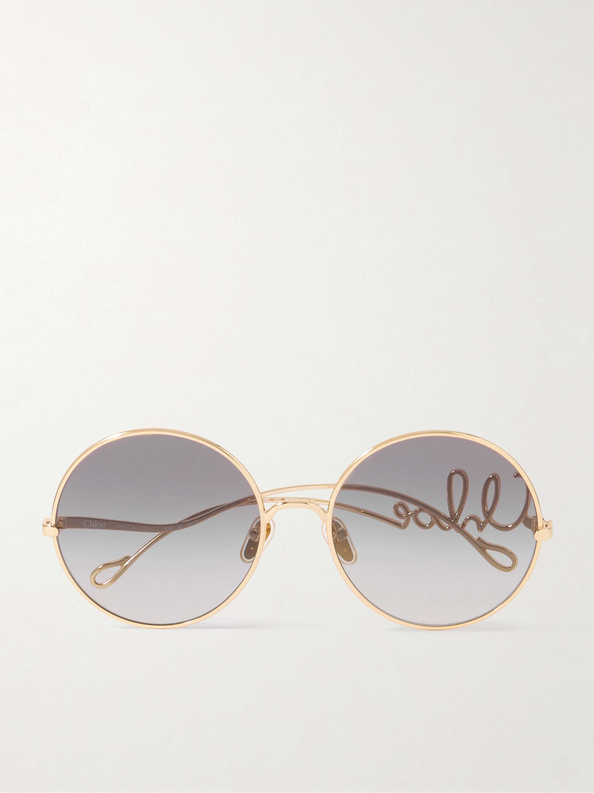 Iconic Round-Frame Gold-Tone Sunglasses