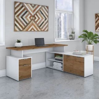 Wood and white office furniture