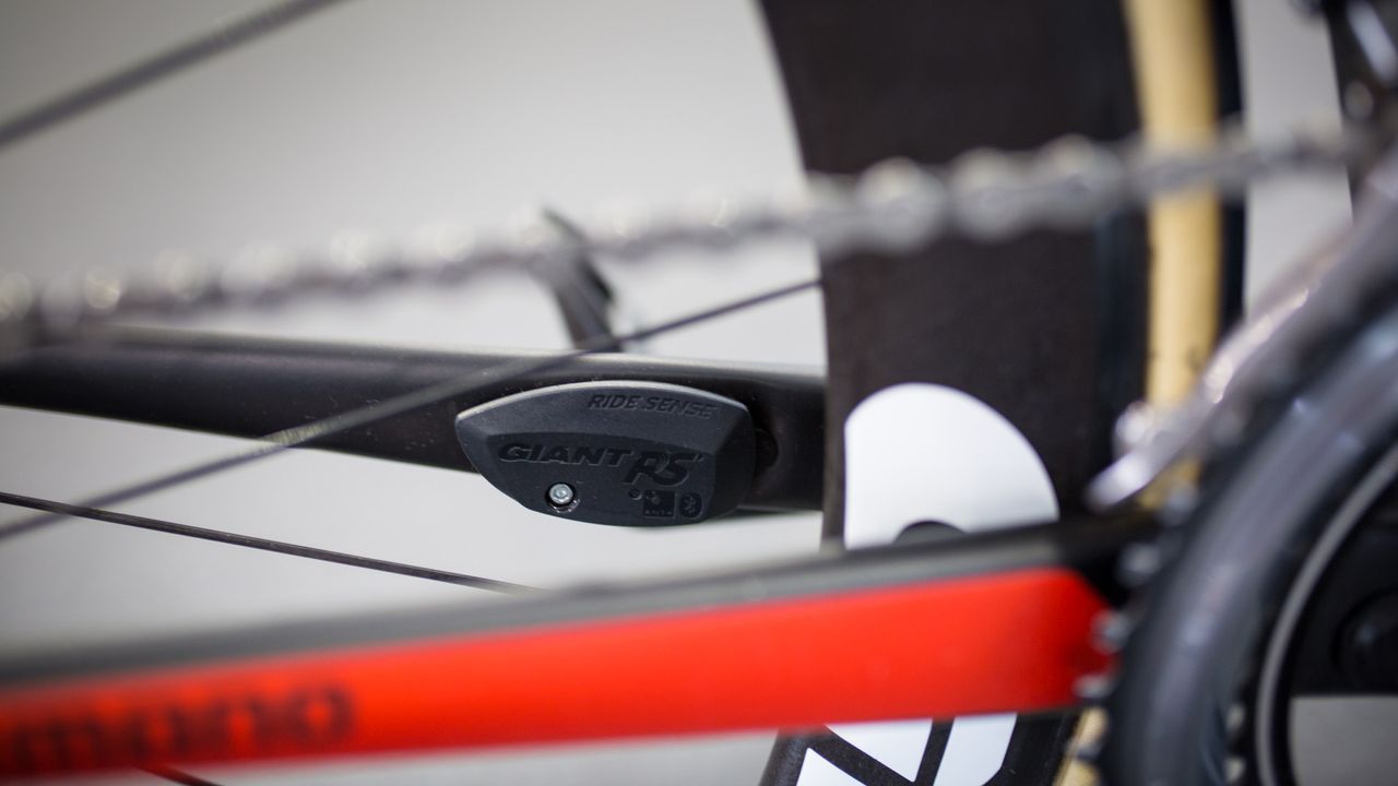 The Giant TCR SL0 has a Giant Ride Sense sensor on the inside of the chain stay