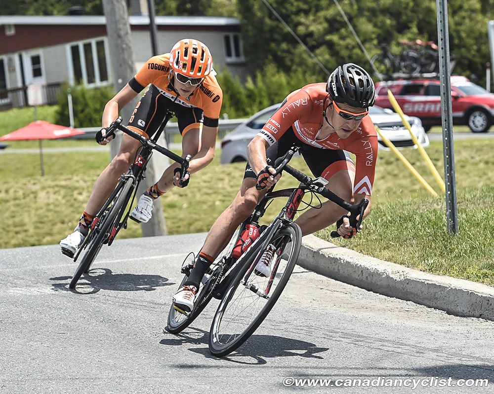 Rob Britton (Rally Cycling) with Matteo Dal-Cin (Silber Pro Cycling)