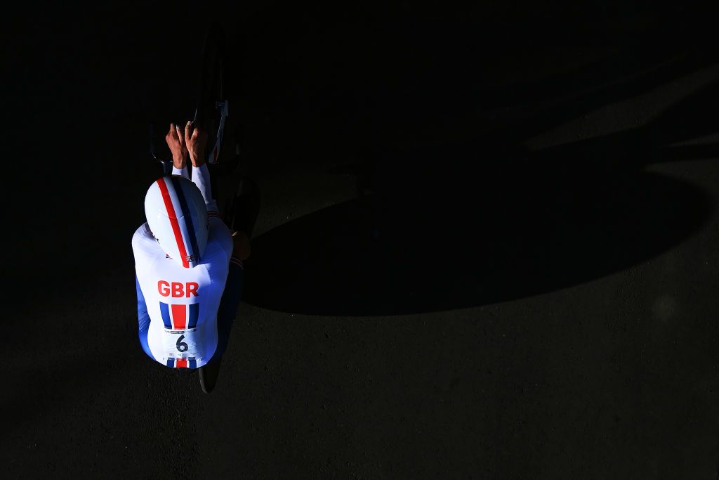 WOLLONGONG AUSTRALIA SEPTEMBER 18 Ethan Hayter of The United Kingdom sprints during the 95th UCI Road World Championships 2022 Men Individual Time Trial a 342km individual time trial race from Wollongong to Wollongong Wollongong2022 on September 18 2022 in Wollongong Australia Photo by Tim de WaeleGetty Images