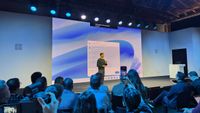 Pavan Davuluri on stage for Microsoft in San Francisco