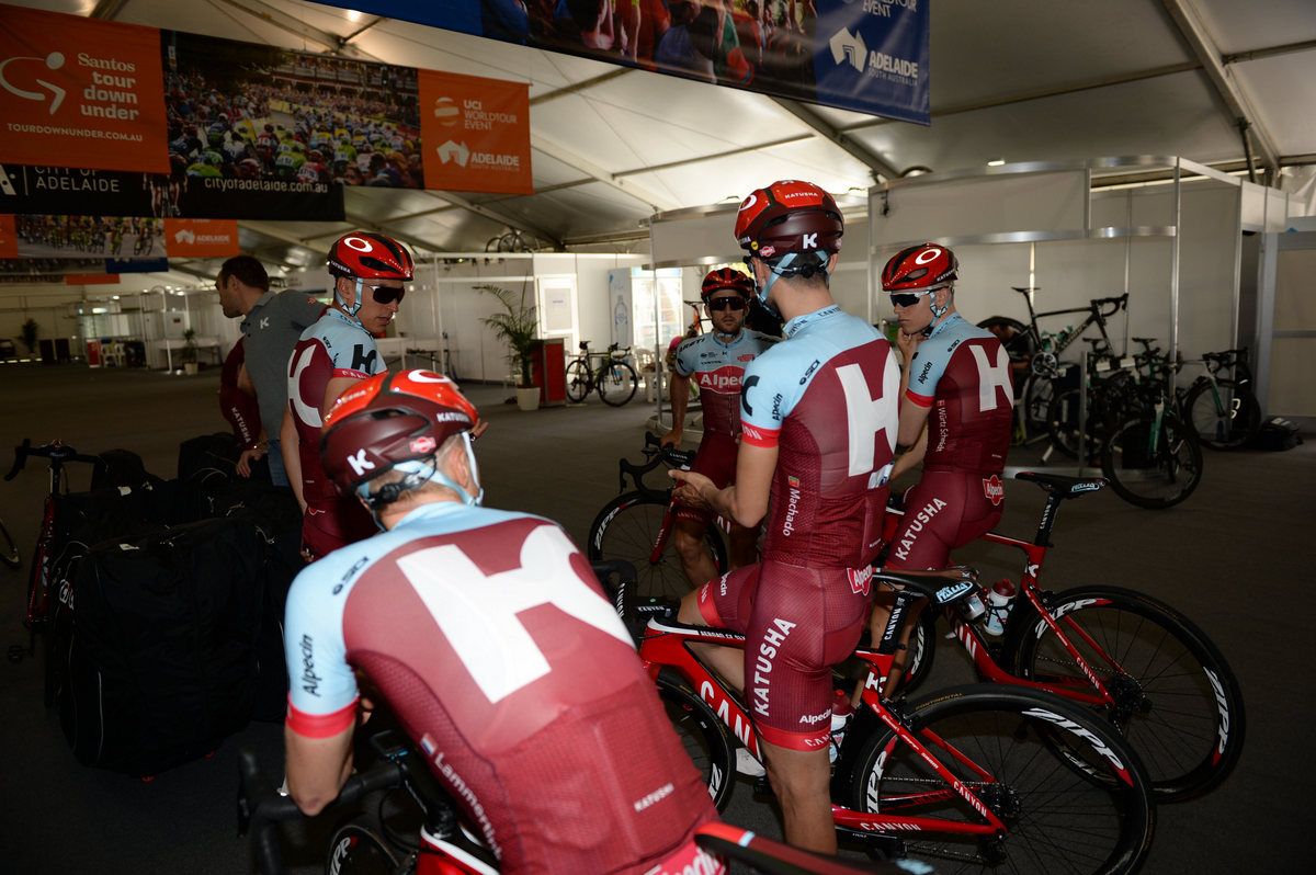 A look at the Katusha-Alpecin Oakley helmets for 2018