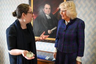 Lizzie Dunford (Director, Jane Austen’s House) with Camilla, Duchess of Cornwall during a visit to Jane Austen’s House