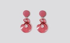 ‘Tract’ pink earrings in acrylic by Rachel Comey