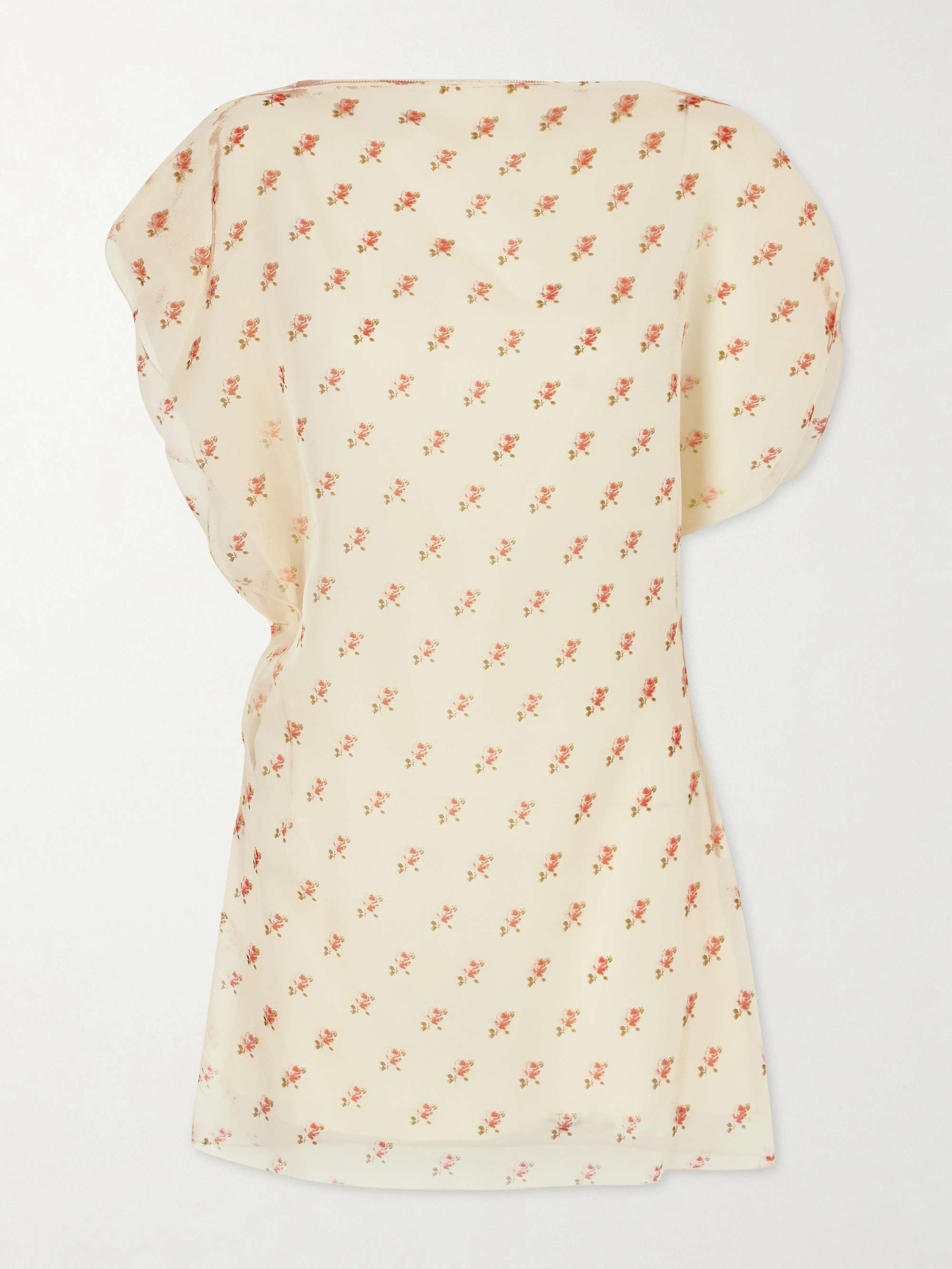 Erin Floral-Print Silk-Organza Mini Dress