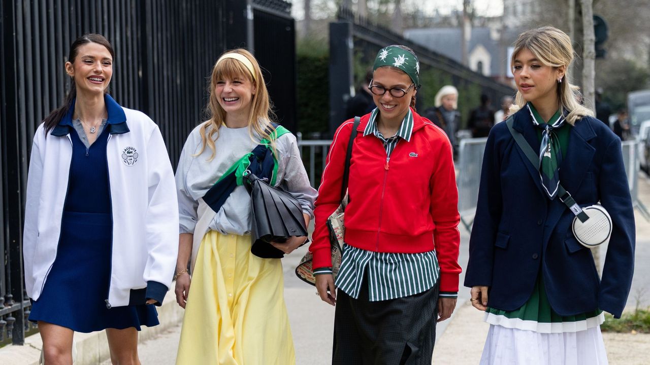 four content creators walking down the street during copenhagen fasion week