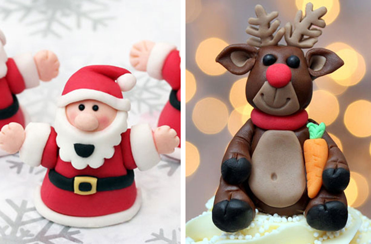 Fondant Christmas cake decorations
