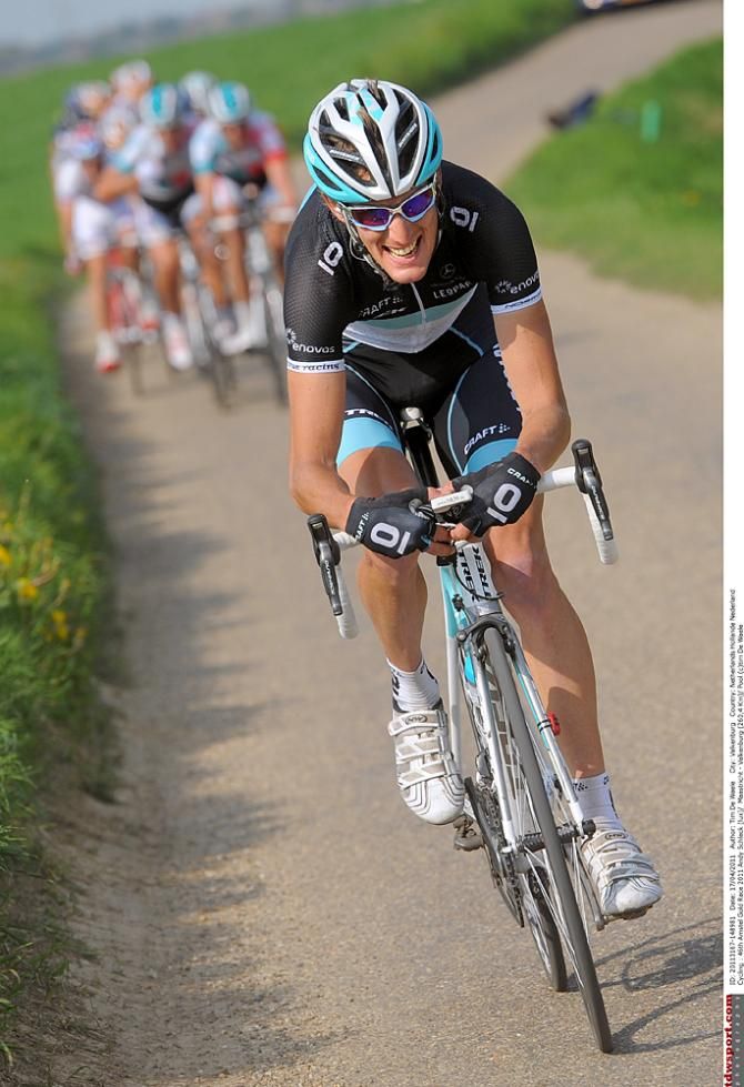 Andy Schleck on the attack in the 2011 Amstel Gold Race