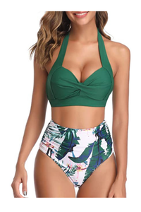 Tempt Me Women Two Piece Vintage Swimsuit Retro Halter Ruched High Waist Bikini with Bottom $36 $24 at Amazon 
This may just be the most flattering swimsuit on this list and you can snag it for over 30 percent off. It features a high-waisted, high-cut bottom with ruching, while the top has push-up padding and a wide, adjustable halter tie.  