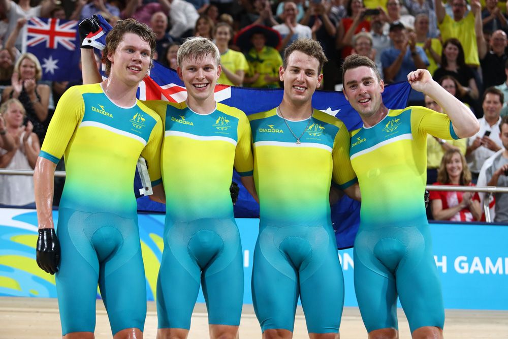 The fastest quartet after setting a new men's team pursuit record
