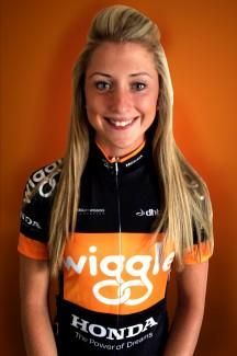 Laura Trott sports the new Wiggle Honda Pro Cycling kit