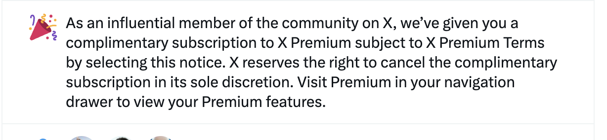 X Prremium account and verification