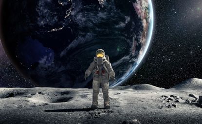 Astronaut on moon.